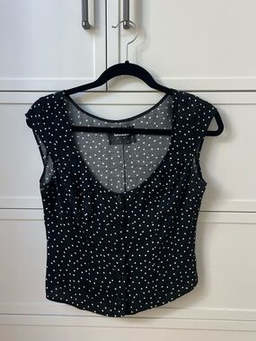 Reformation polka dot cap sleeve blouse